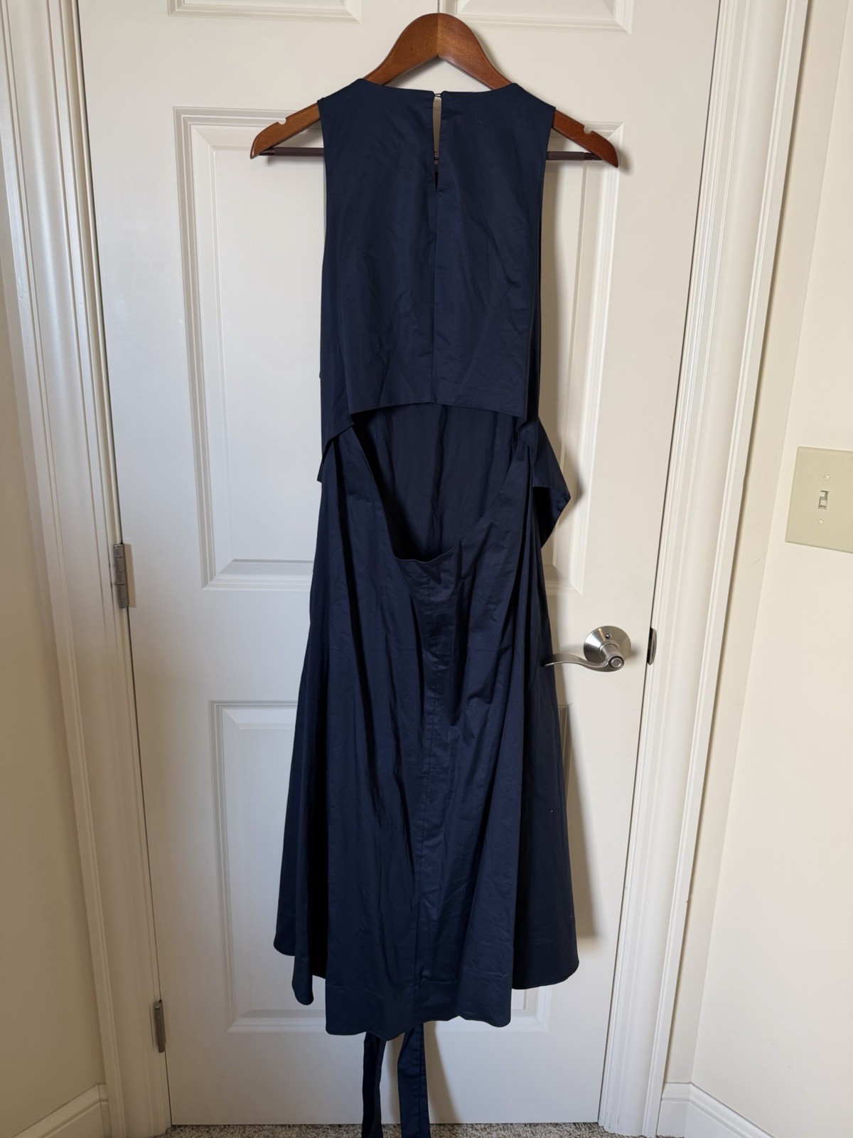 NEW Banana Republic Navy Blue Midi Maxi A-Line Dress Sleeveless Tie Size 18