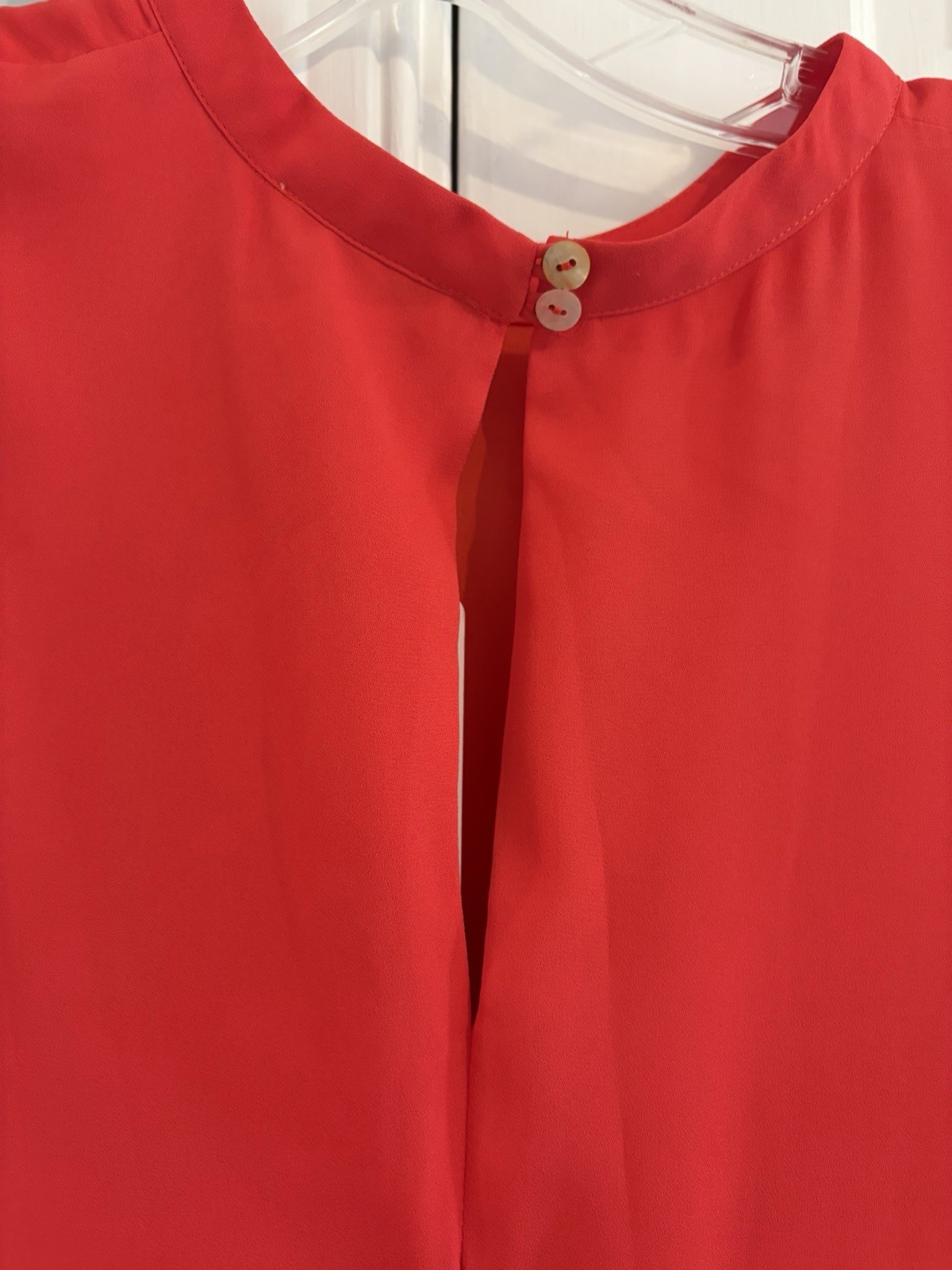 DR2 by danielrainn Coral Red Pleated Sleeveless Shift Dress Round Neck M