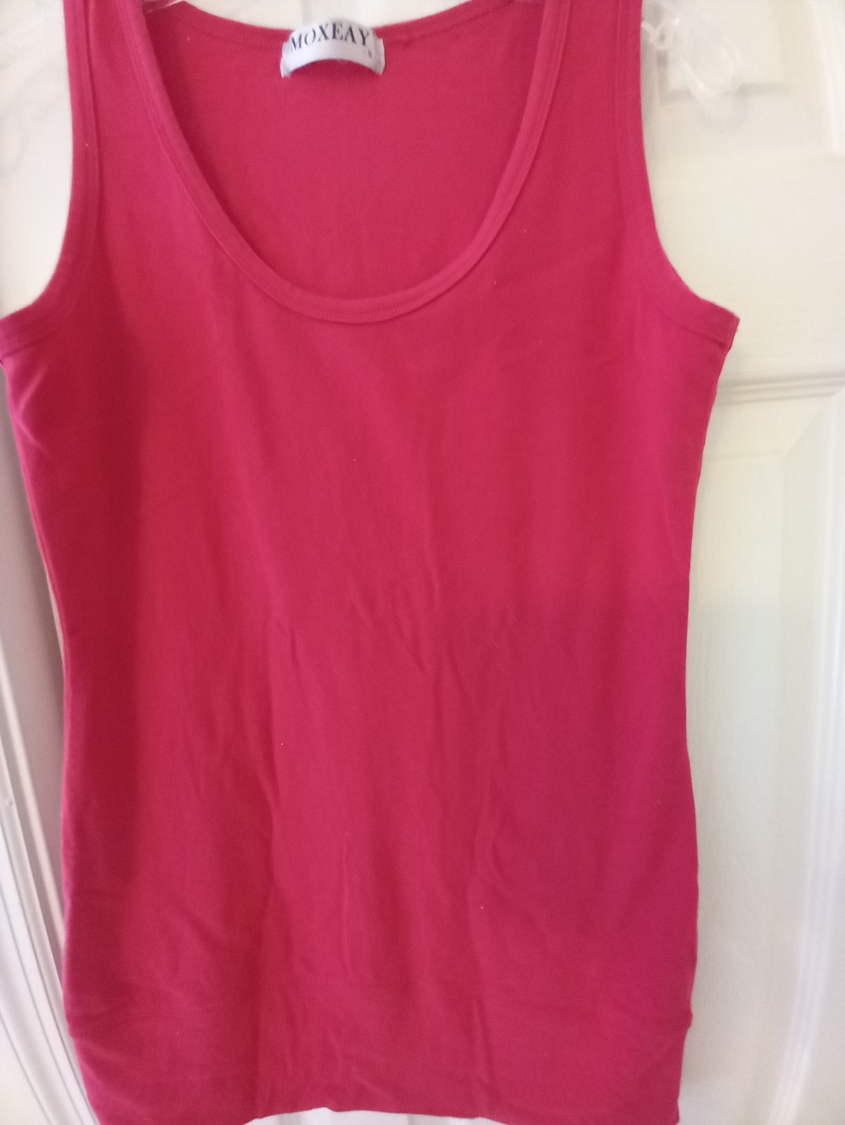Moxeay S SEXY red scoop neck cami/mini dress wide hem 100% cotton