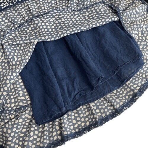 Urban Outfitters Navy Polka Dot Ruffle Hem Mini Dress S