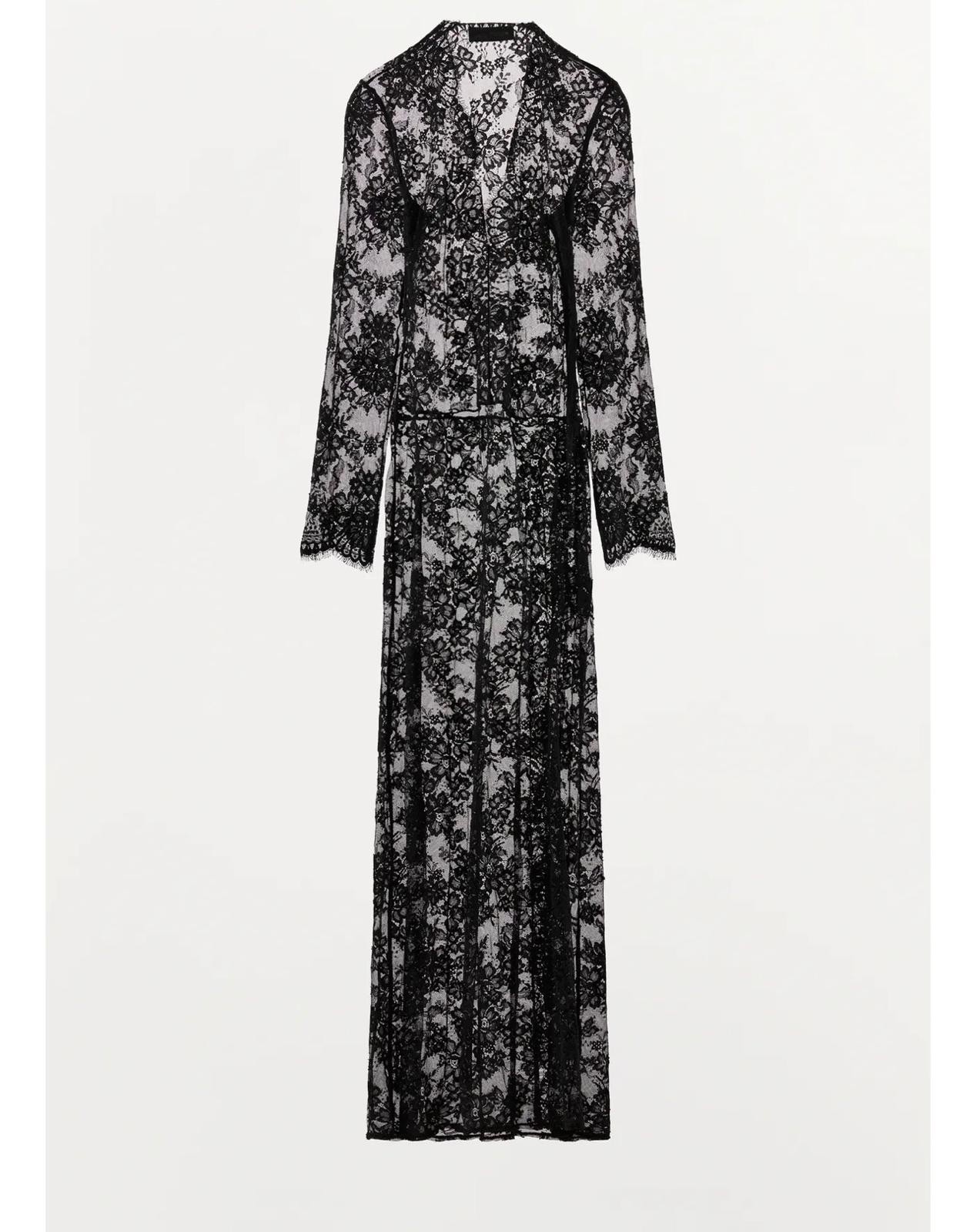 Zara 2026 ZW Collection Black Lace Sheer Long Dress Size M Ref 1067/203 Sexy