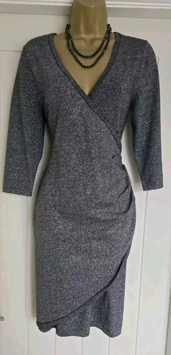 Phase Eight silver sparkly shimmer stretchy party wrap Wedding dress size 12