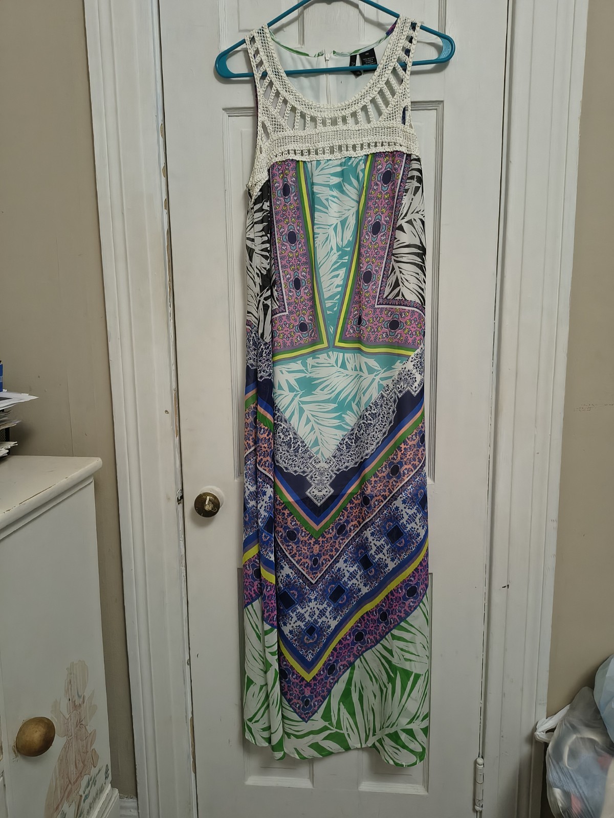 New Directions Dress Womens Petite Medium Sleeveless Maxi Summer Casual Flowy C8