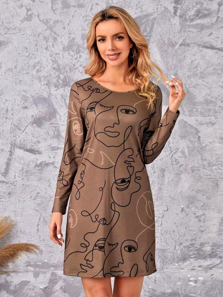 Fashion And Style In A Lightweight Ladies Long Sleeve Spring Summer Dress