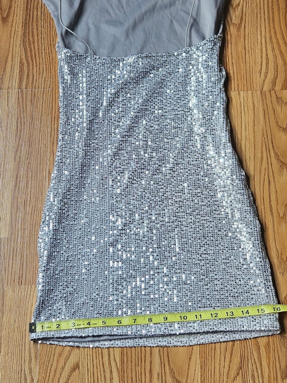 Bluesteel Silver Sequin Cowl Neck Mini Dress Size P / XS Party Night Out Holiday