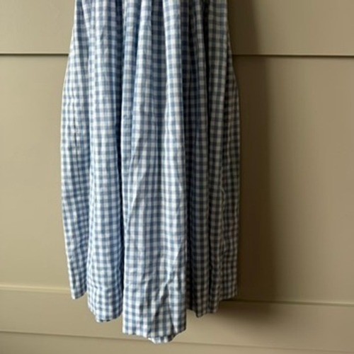 Blue White Gingham Pinafore Apron Tote Bag Set Womens XS Cottagecore Farmhouse