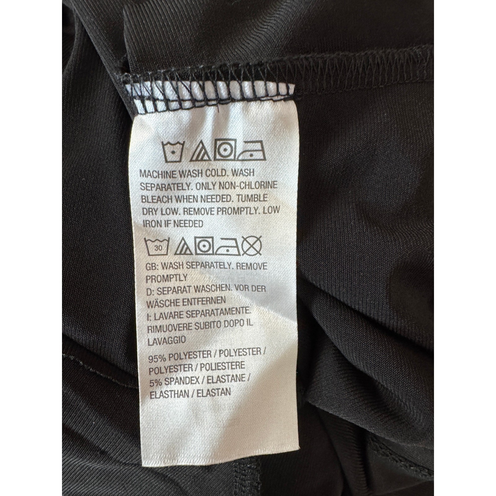 Susan Graver Liquid Knit Mock-Neck Elbow-Sleeve Dress Black Medium NWOT Flowy