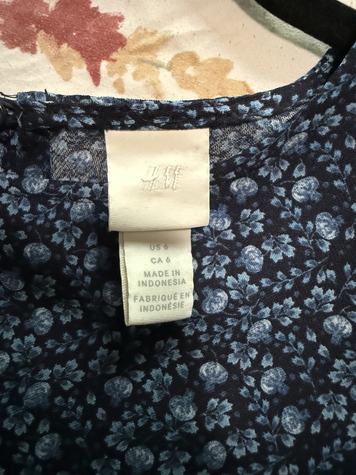 Blue Long Sleeve Floral Modest Dress