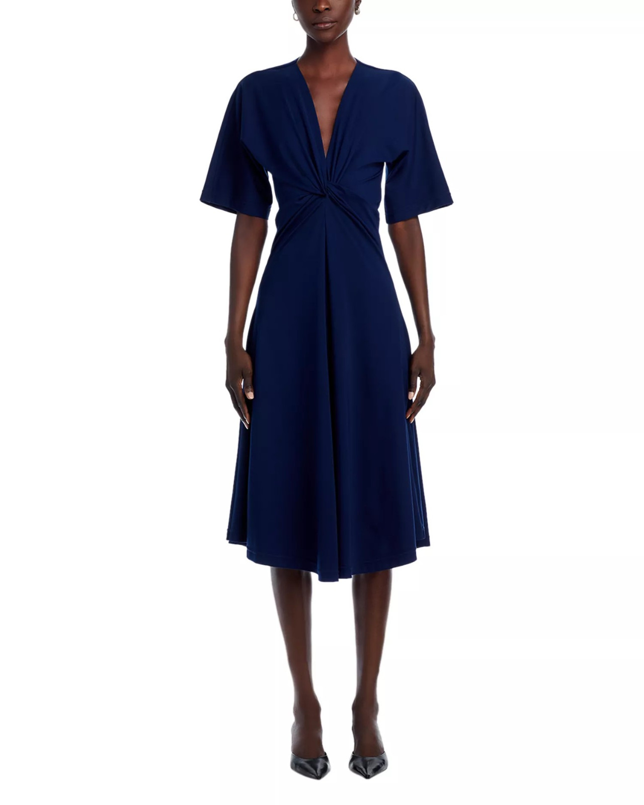 Derek Lam 10 Crosby Lorraine Twist Front Midi Dress MSRP $395
