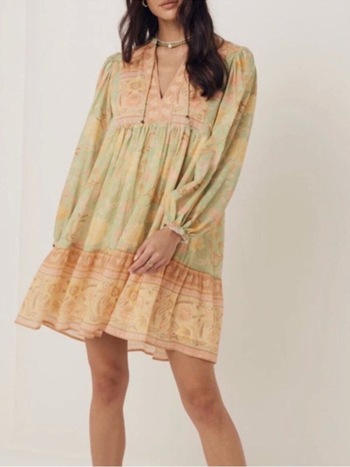Spell Butterfly Boho Tunic Dress Botanical Mini Dress Size XS