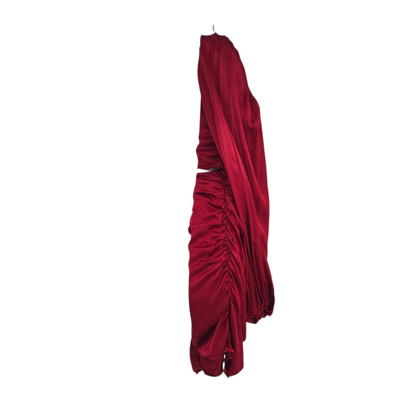 For Love & Lemons Rosette One Shoulder Mini Dress Women Size S Red Cutout Party