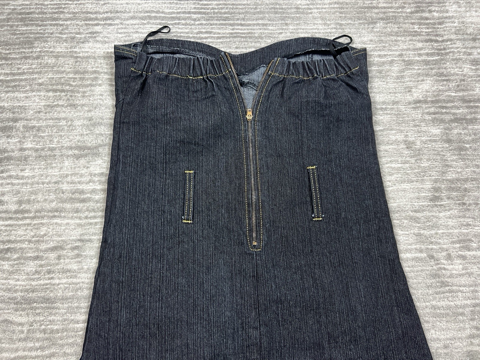 Gold Flava Dress Womens Medium Blue Denim Dark Wash Mini Cotton Blend