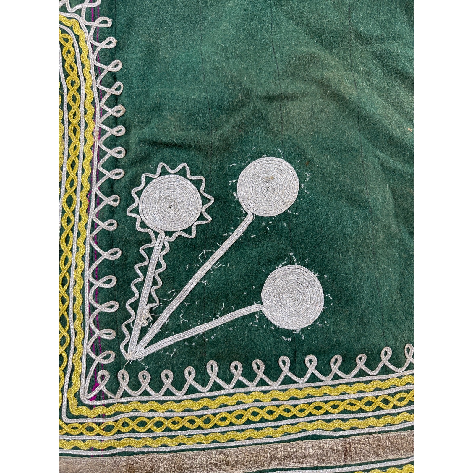 Vintage Afghan Embroidered Tribal Wool Ethnic Chapan