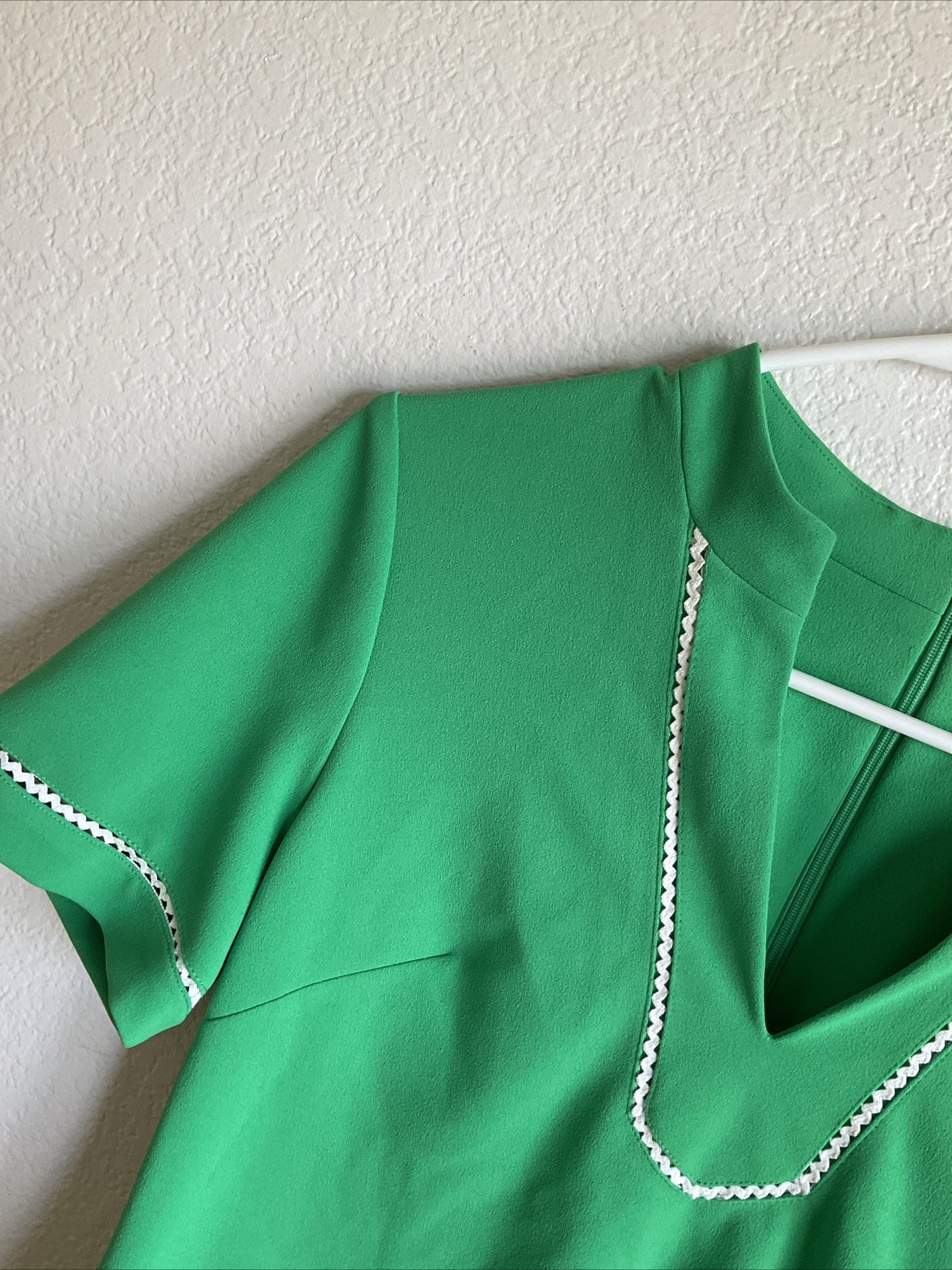 TOMMY HILFIGER green & white tunic shift dress size 10 Mod Hip Office Dry Clean
