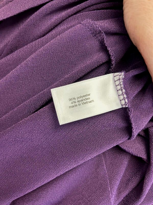 NWT Lane Bryant 26 28 Purple Cross Over V Neckline Dress 3/4 Sleeves Stretch