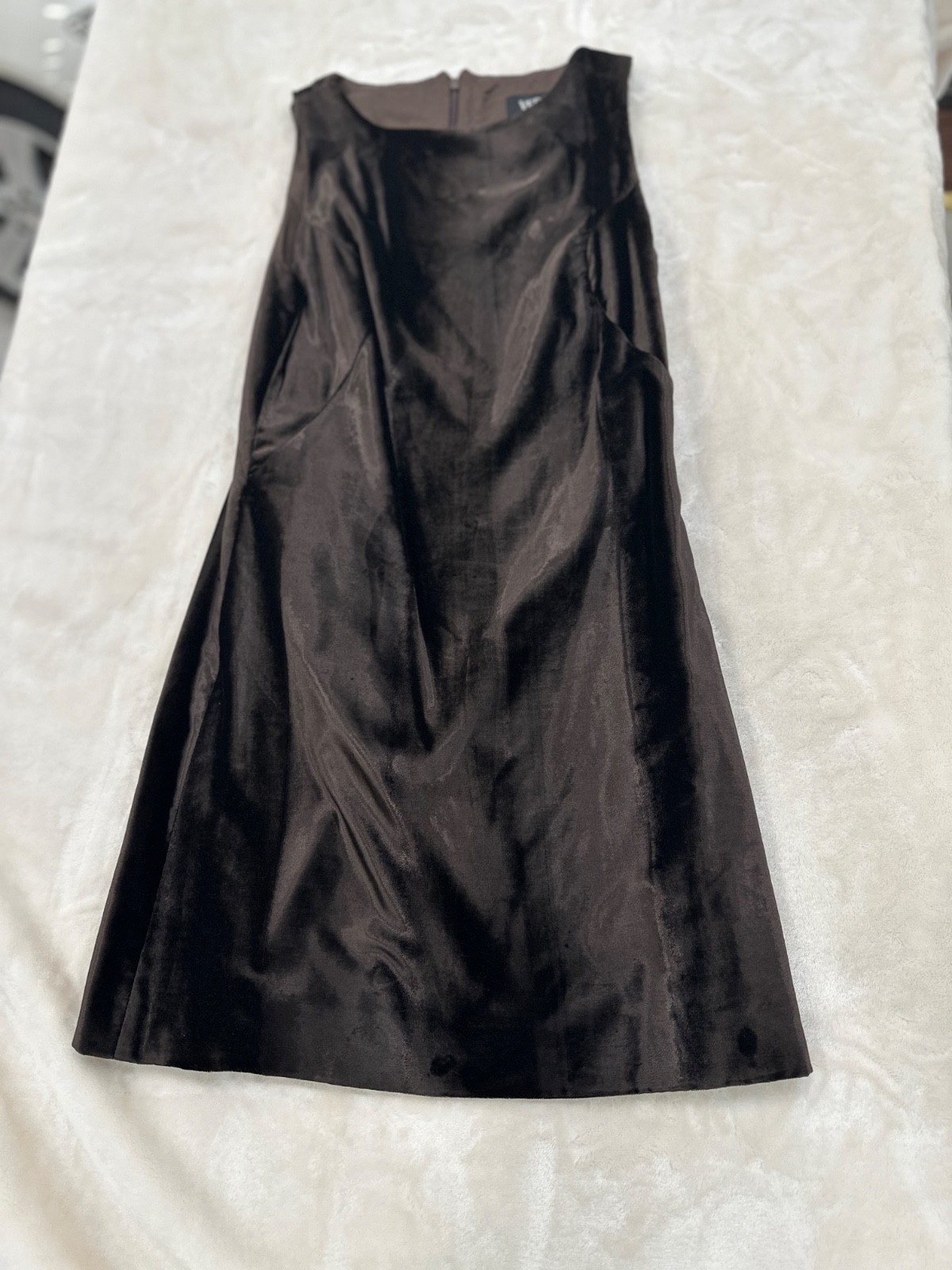 Vintage Versace Jeans Couture Dark Chocolate Brown Velor Dress