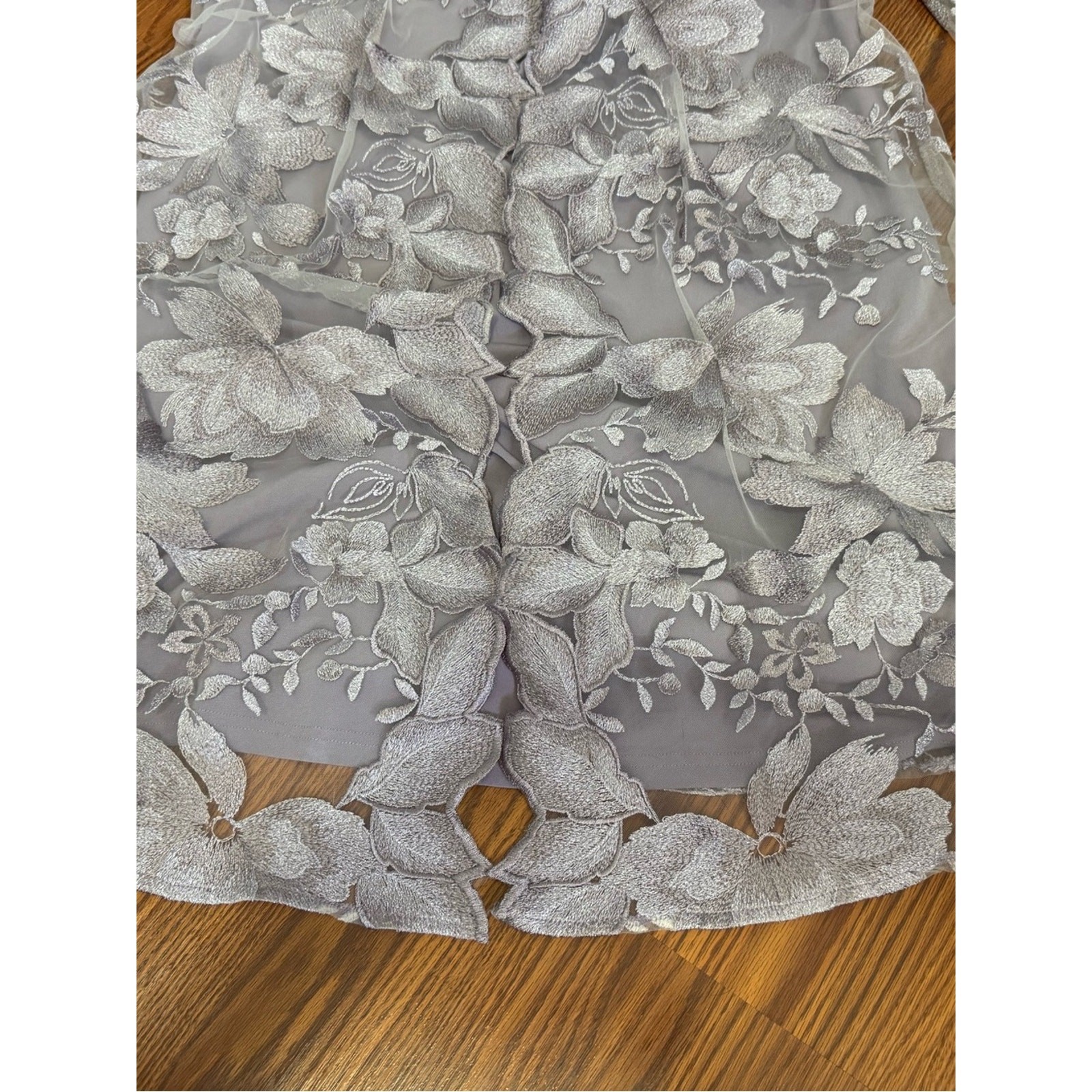 Alex Evening Lilac Cocktail, Evening, Formal Dress w/ sheer floral shell jacket
