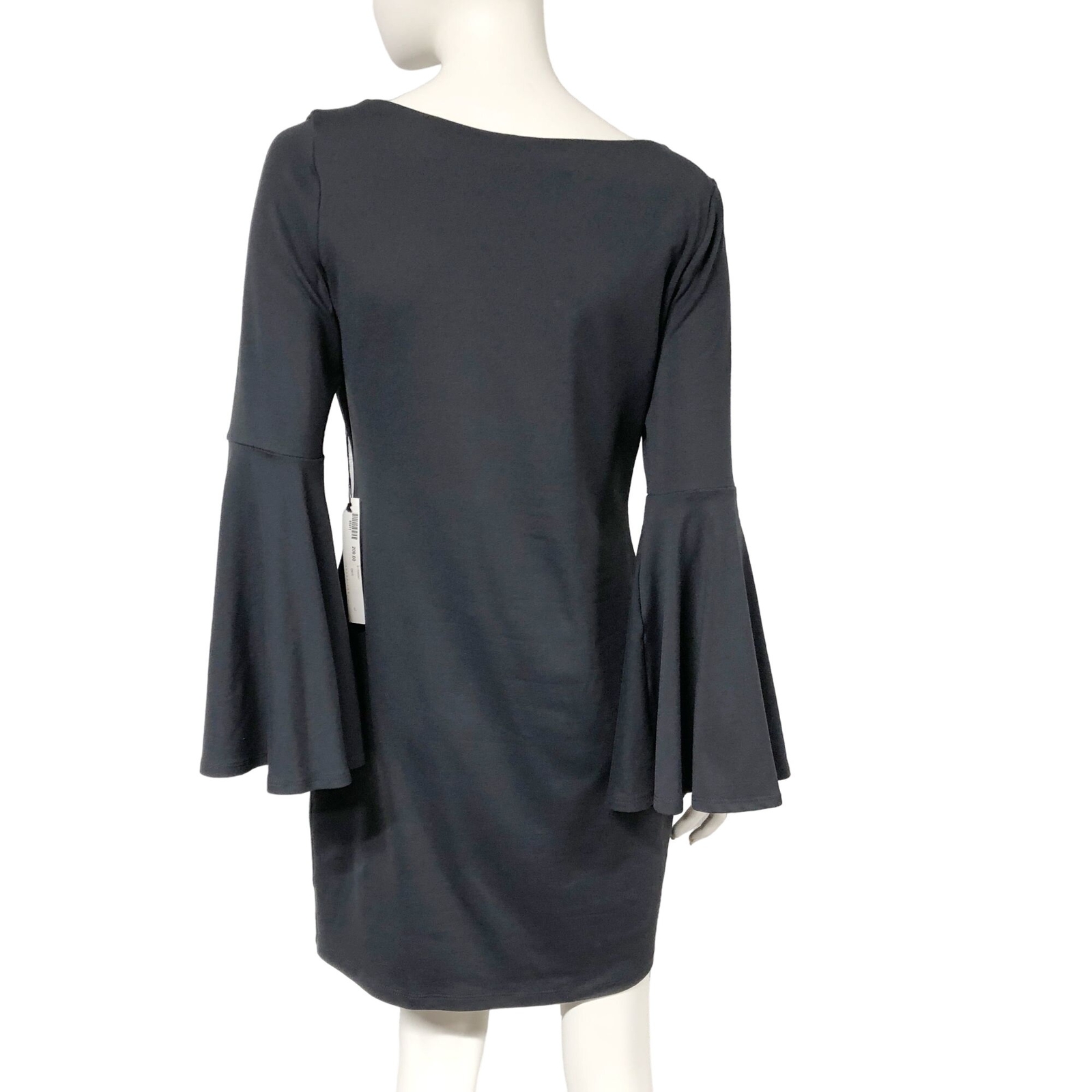 Susana Monaco Arabella Split Bell Sleeve Mini Dress Onyx NWT Womens Size L Large