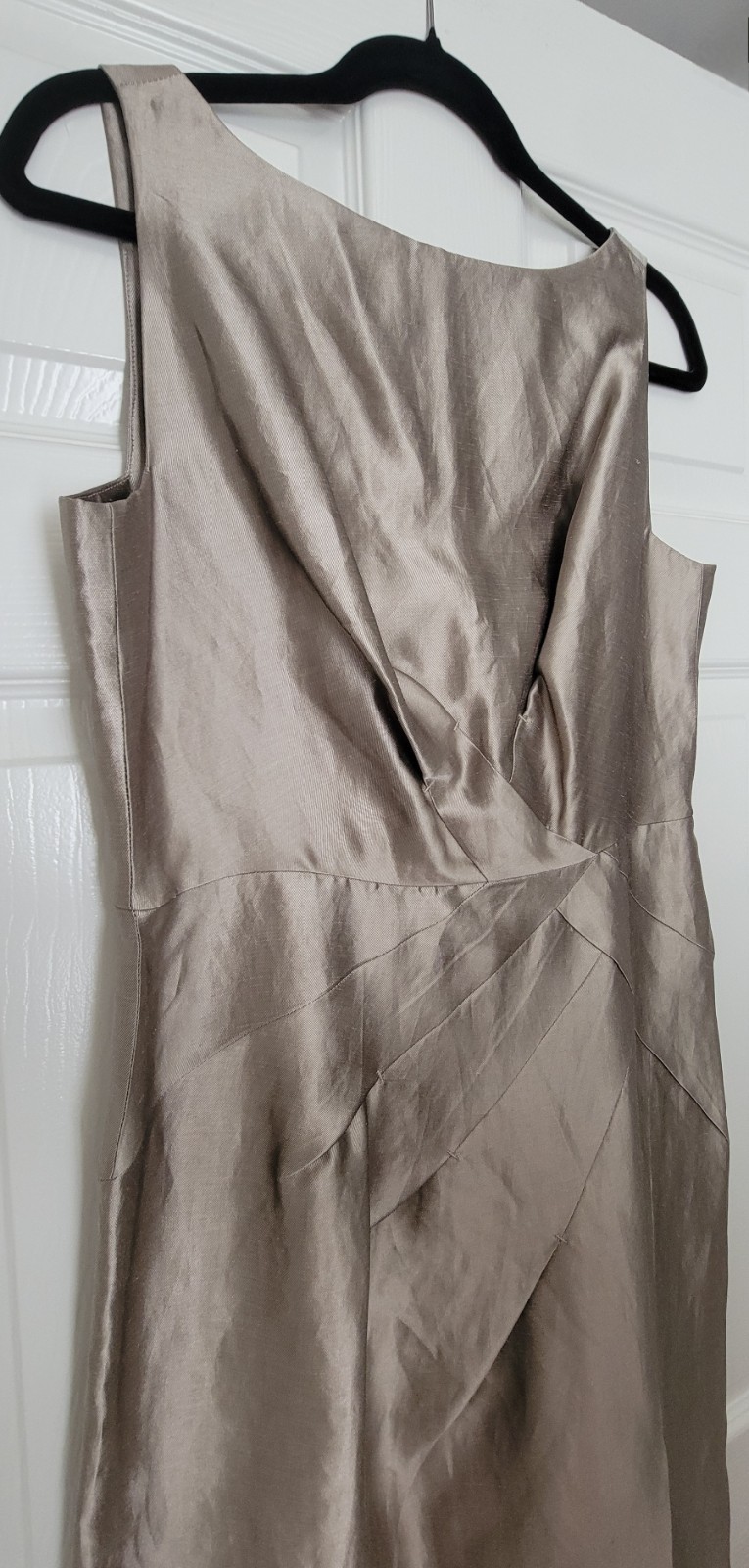 NWT $250 Banana Republic Monogram Metallic Chapagne Gold Sleeveless Sheath Dress