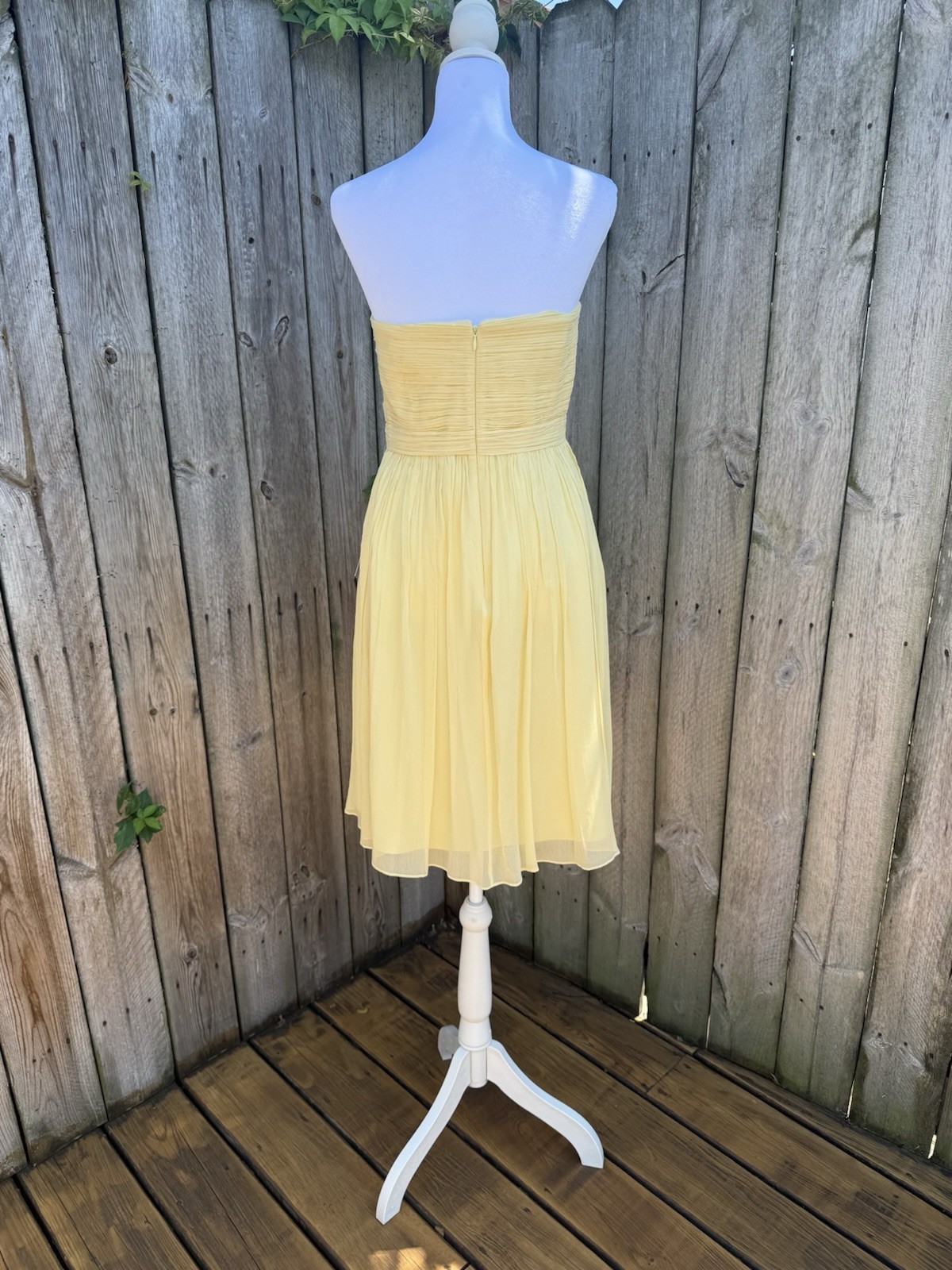 J.Crew Nadia Silk Chiffon Strapless Pleated Dress Champagne Size 6 NWT