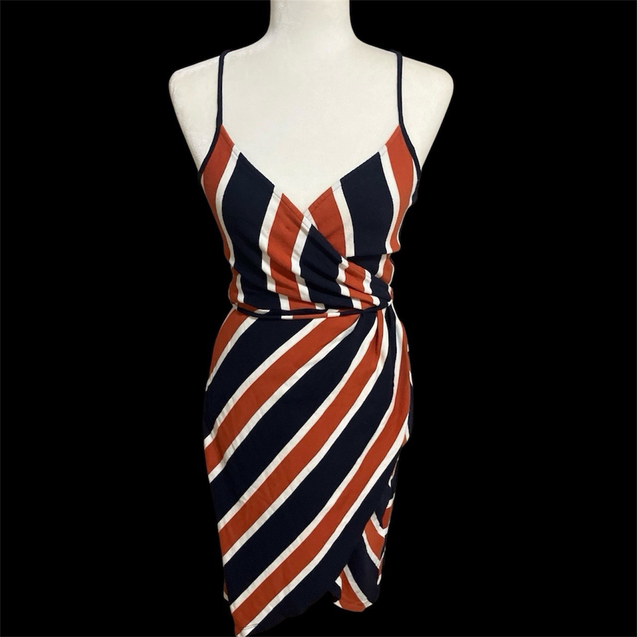 Women’s Sexy Striped Sundress In Navy, Rust And White