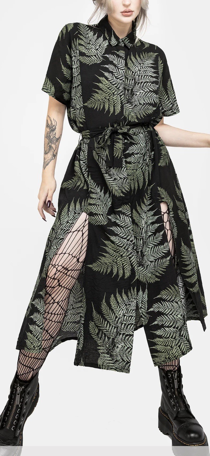 Disturbia Fern Midi Shirt Dress Green Size 12