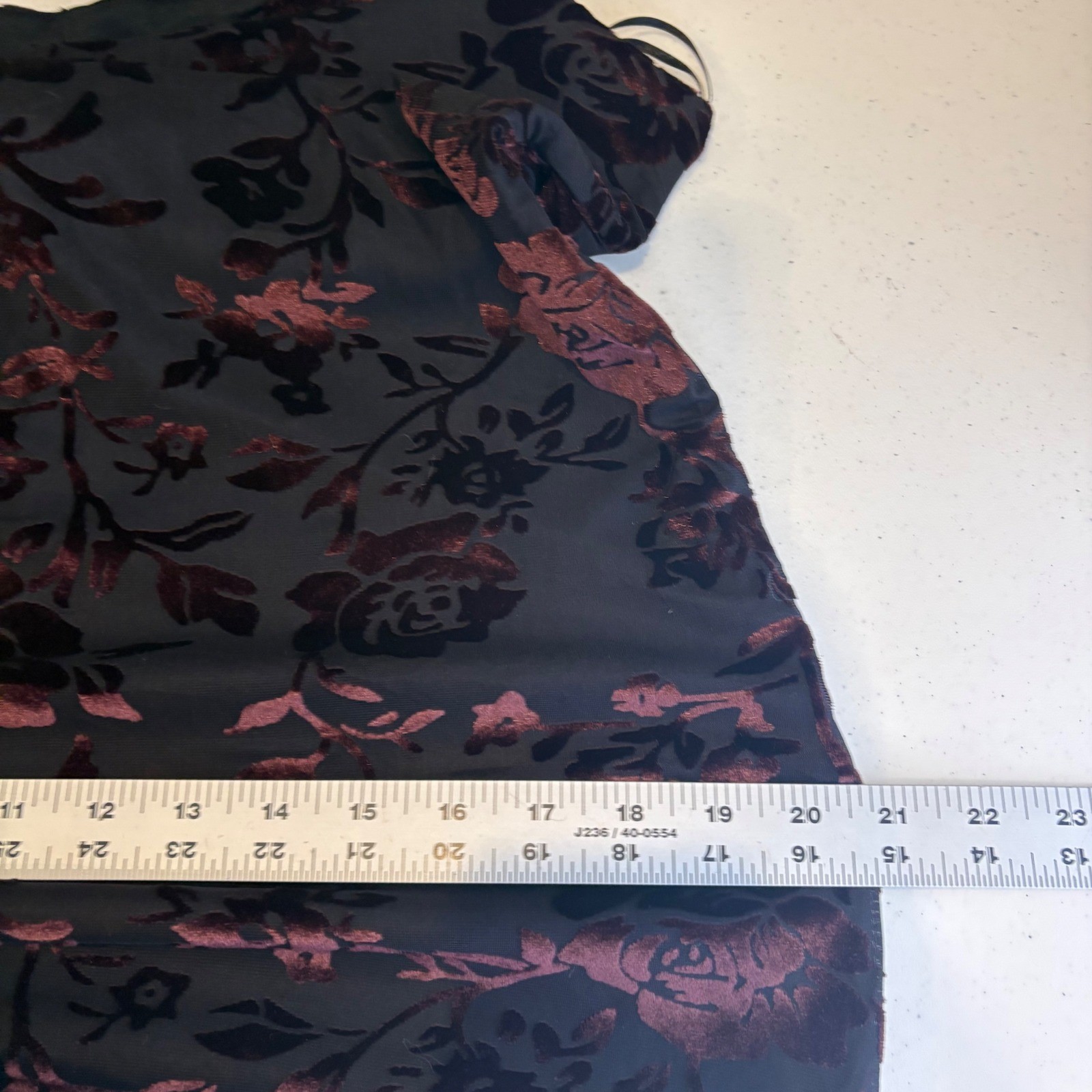 Whimsigoth Velvet Floral Burnout Maxi Dress Cutout Burgundy Black XL Vamp