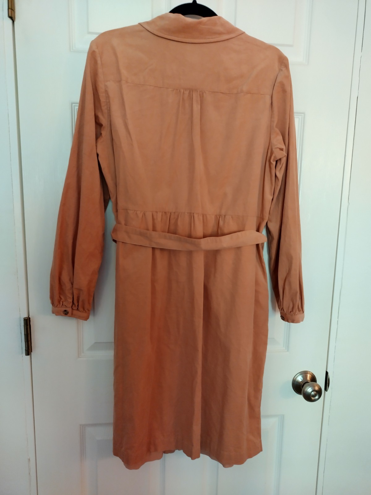 Boden Corduroy Knee Length Belted Shirt Dress Salmon Pink NWOT UK14/US10