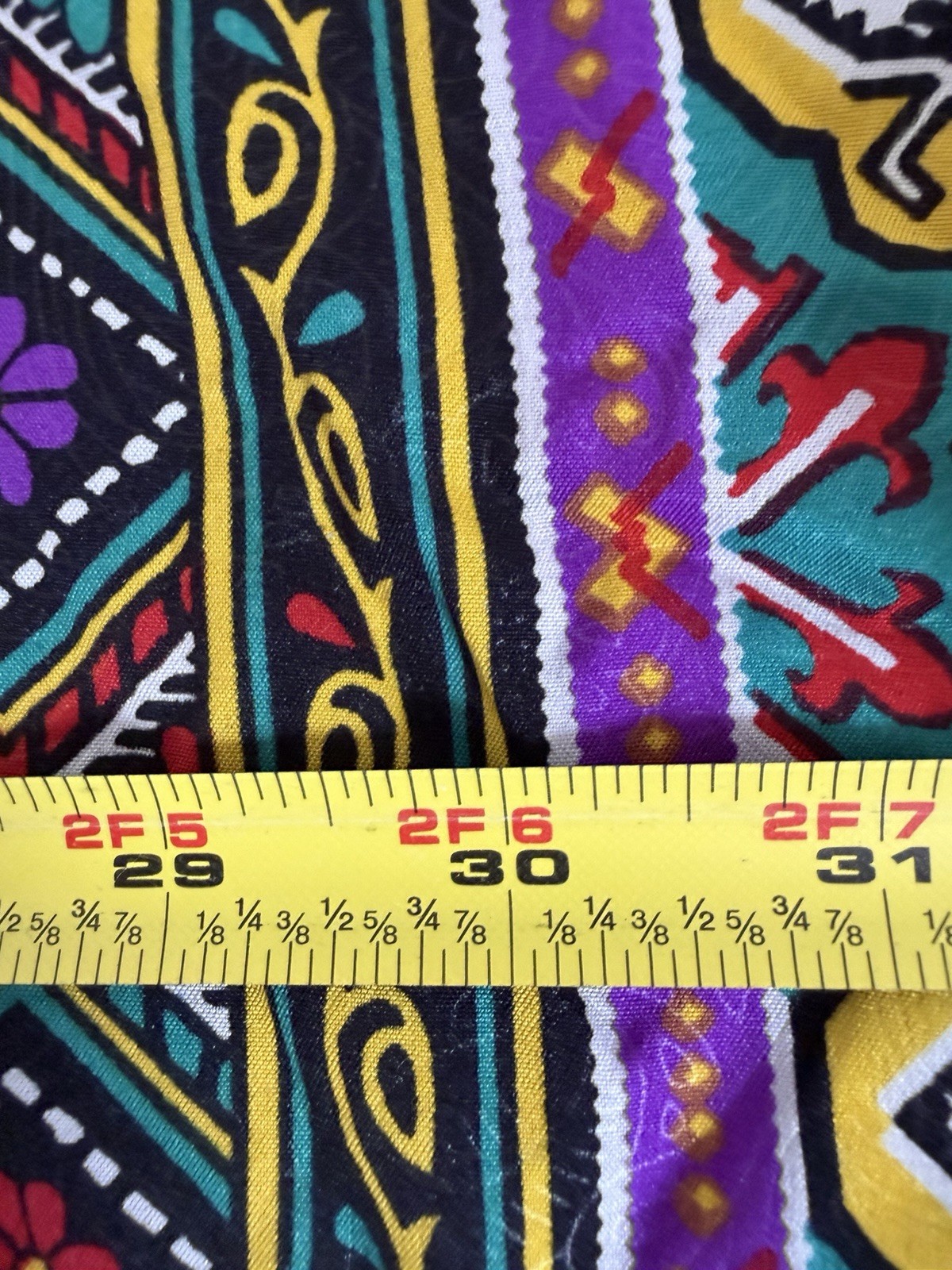 Sante Classics OS Purple Multicolor Kaftan V Neck Boho Print Dress