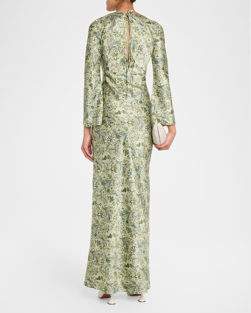 Veronica Beard Gemma Floral Long-Sleeve Maxi Dress $750 Size 8