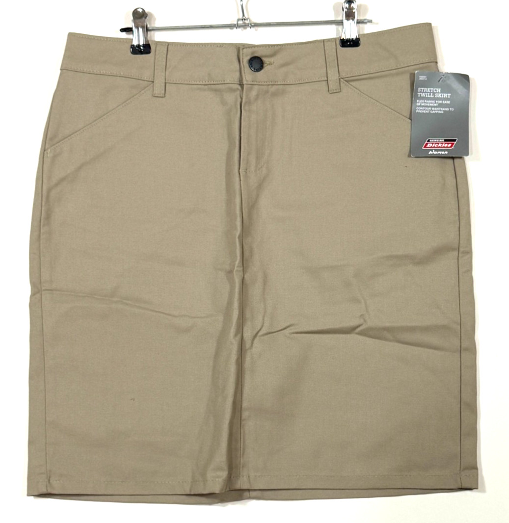 Genuine Dickies Women’s Stretch Twill Skirt Khaki Size 8 (32″) NWT Workwear Golf