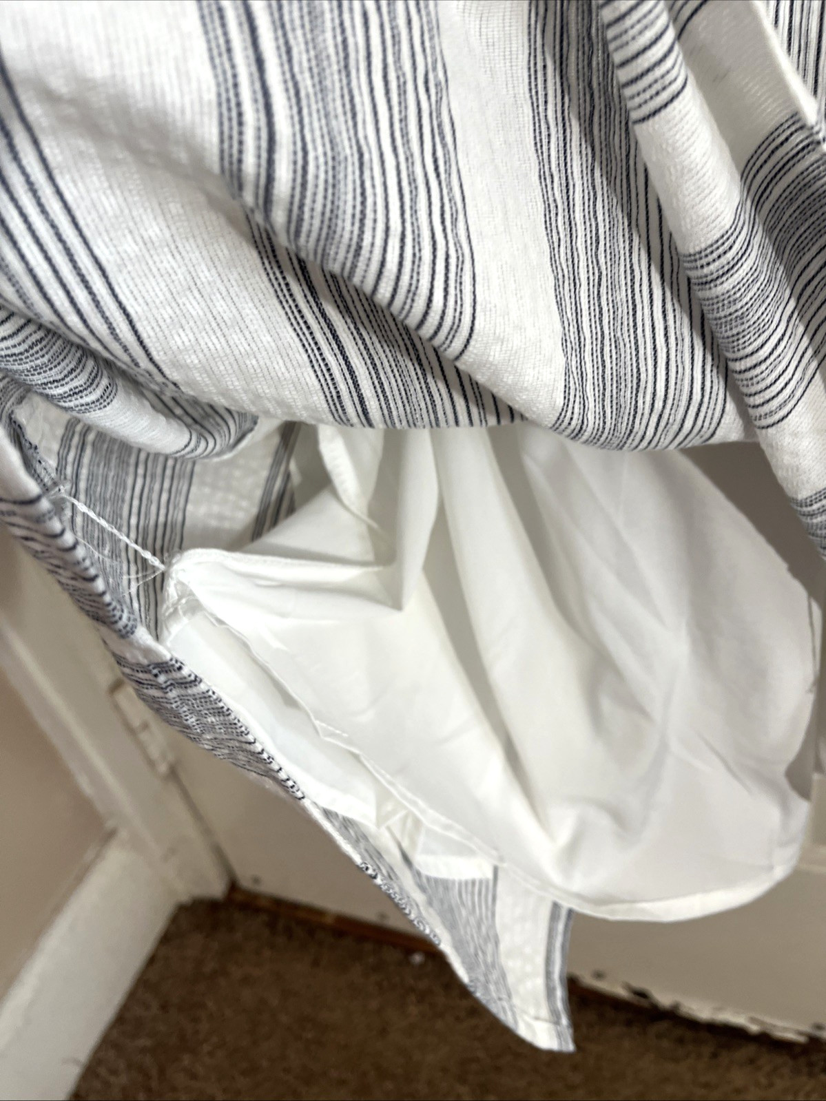 Bishop + Young Maldives Summer Striped Sleeveless Dress White/Blue Size L Beach