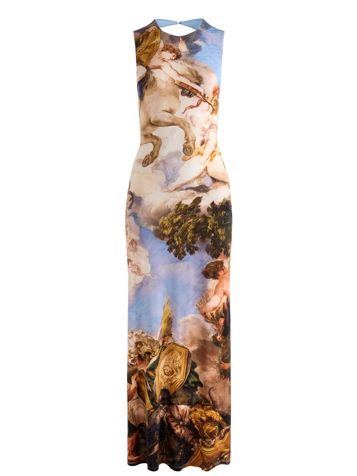 ALICE & OLIVIA (10)DELORA RENAISSANCE FAIR OPEN BACK SL MAXI DRESS NWT MSRP$550
