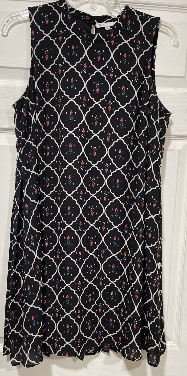 DR2 Daniel Rain Women’s Dress Lined Sleeveless Black Floral Size S