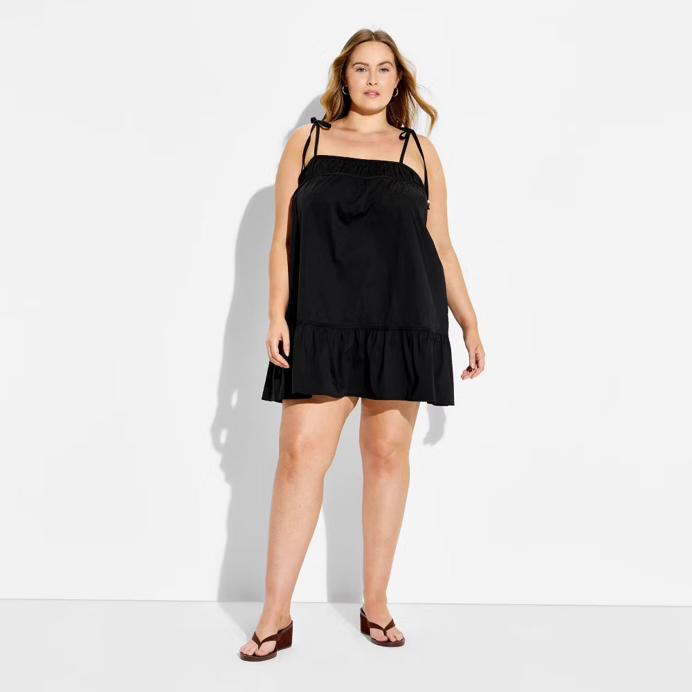Women Beaded Strap Trapeze Mini Dress – Wild Fable