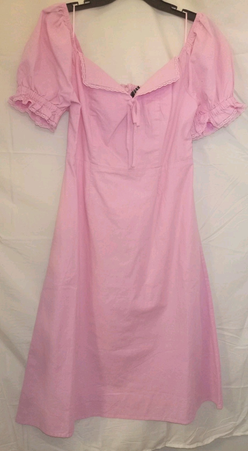 Scoop Dress Size L 12-14 Pink Square Notched Neckline Short Sleeves New w Tag