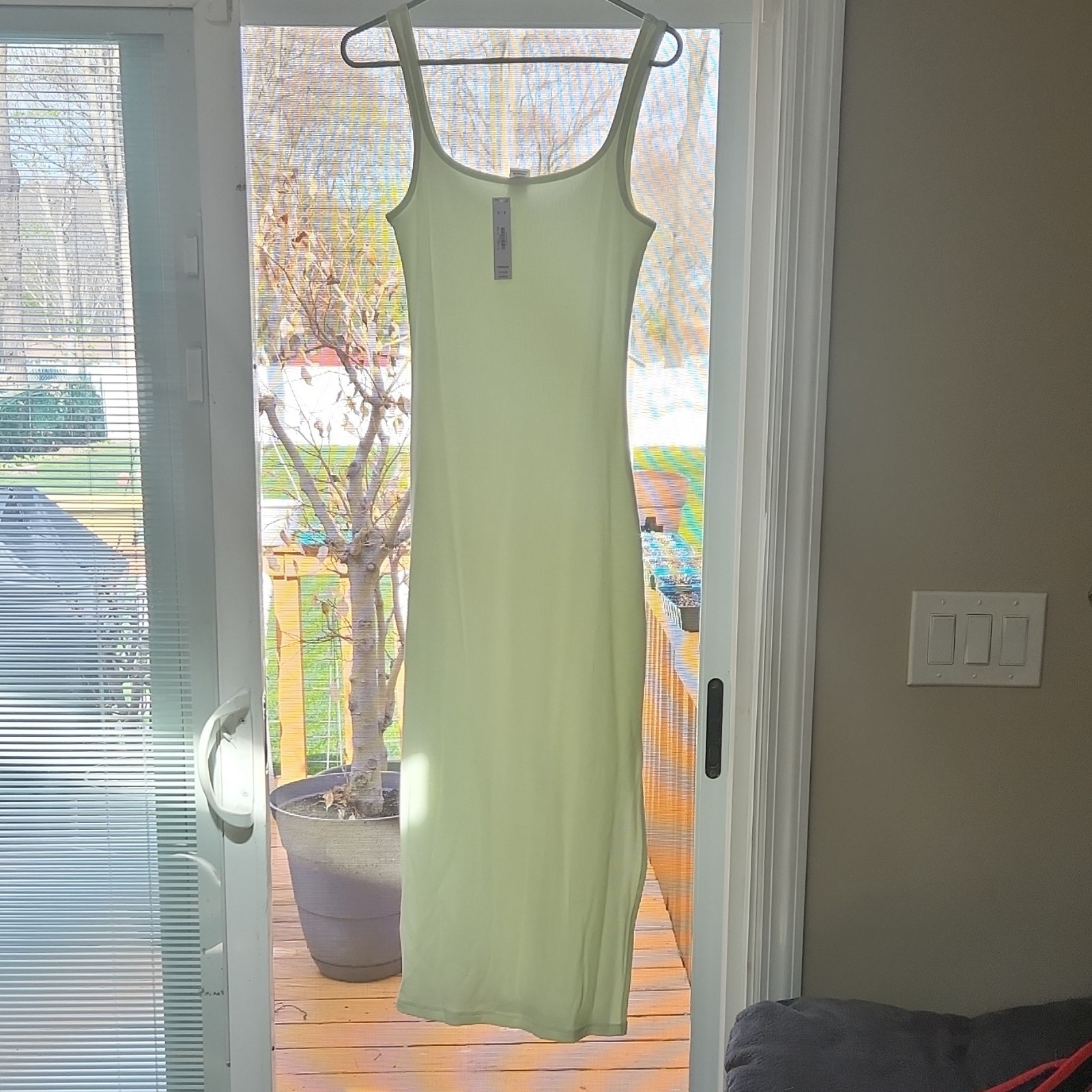 PINK Victoria’s Secret Ribbed Sleeveless Maxi Dress Light Yellow Size S Logo
