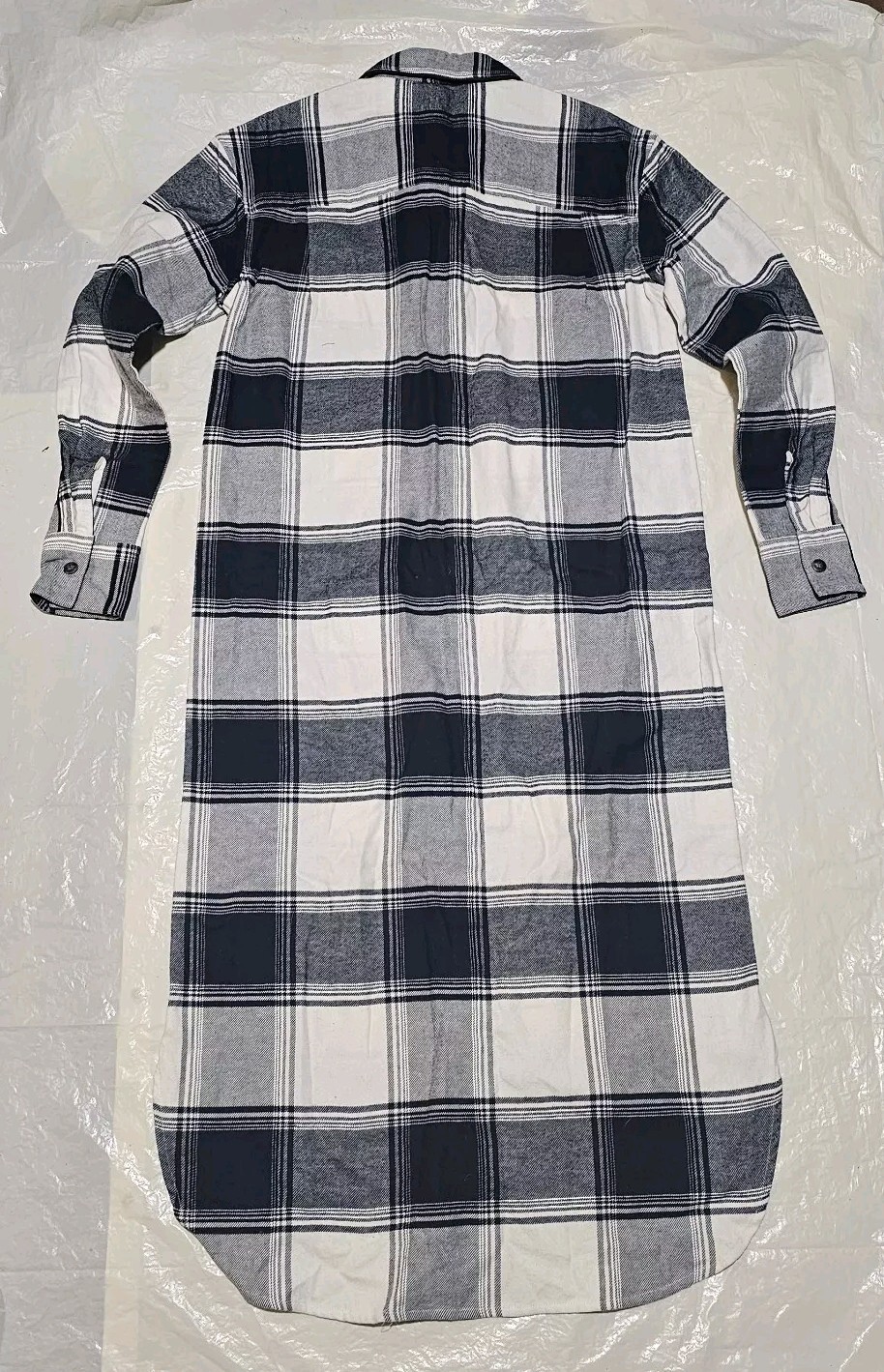 Lita by Ciara Revolve 100% Cotton Snap Button Down Plaid Black White $248 Sz XS