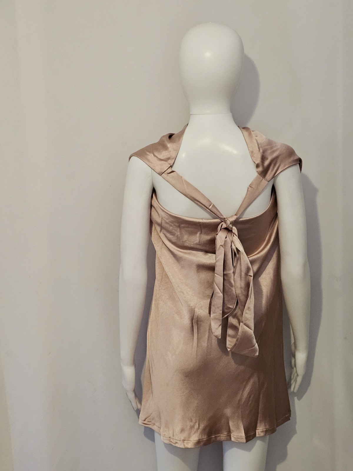 Pink Mini Dress With Draped Design Size 14 Women’s Dress New And Tagged