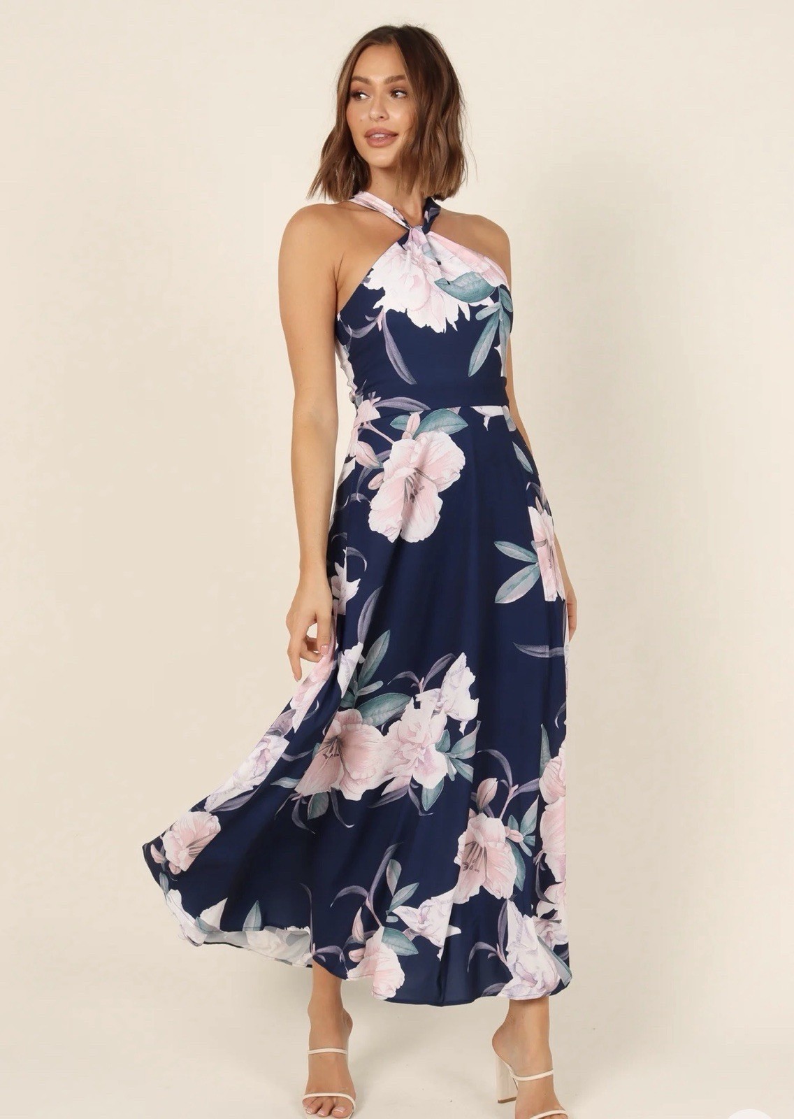 Petal and Pup Women’s Miara Maxi Dress Halter Foral Side Slit Women’s 14 NEW