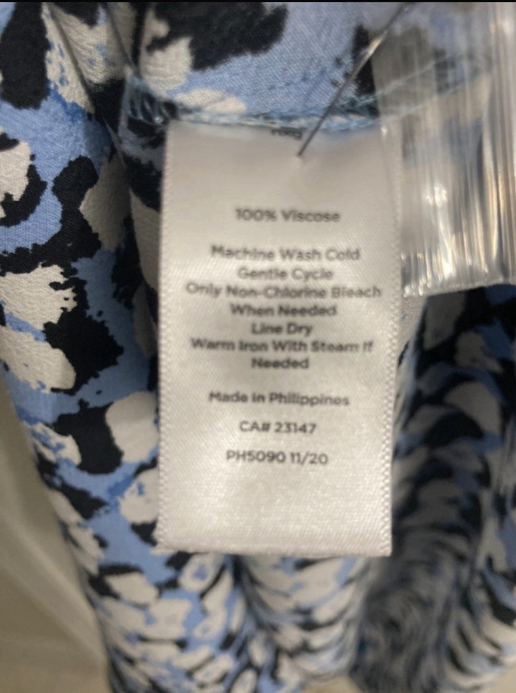 Talbots Women’s NWT 12 Blue White Collared Button Midi Dress