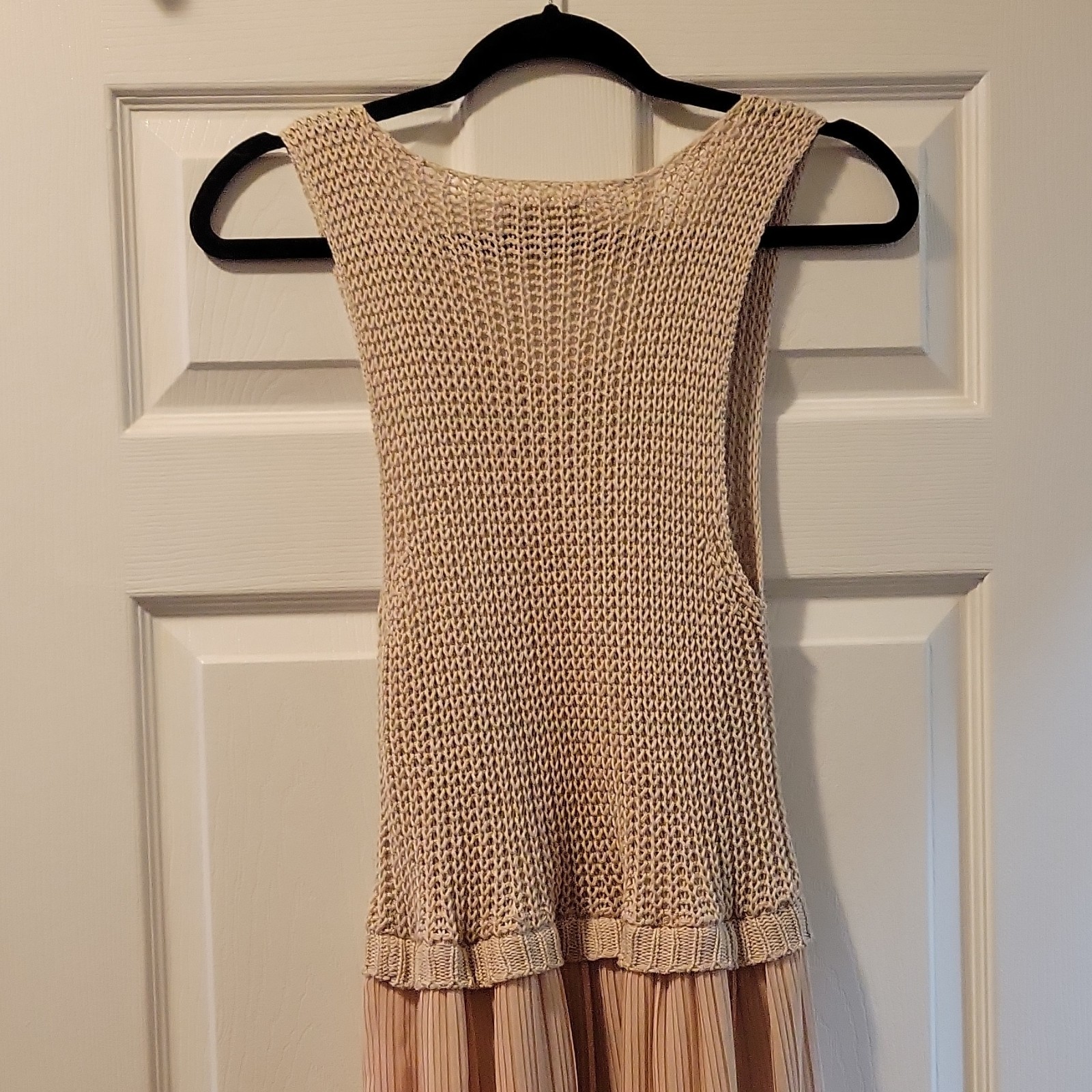 Vintage Forever 21 Knit Flowy Summer Dress beige/pink