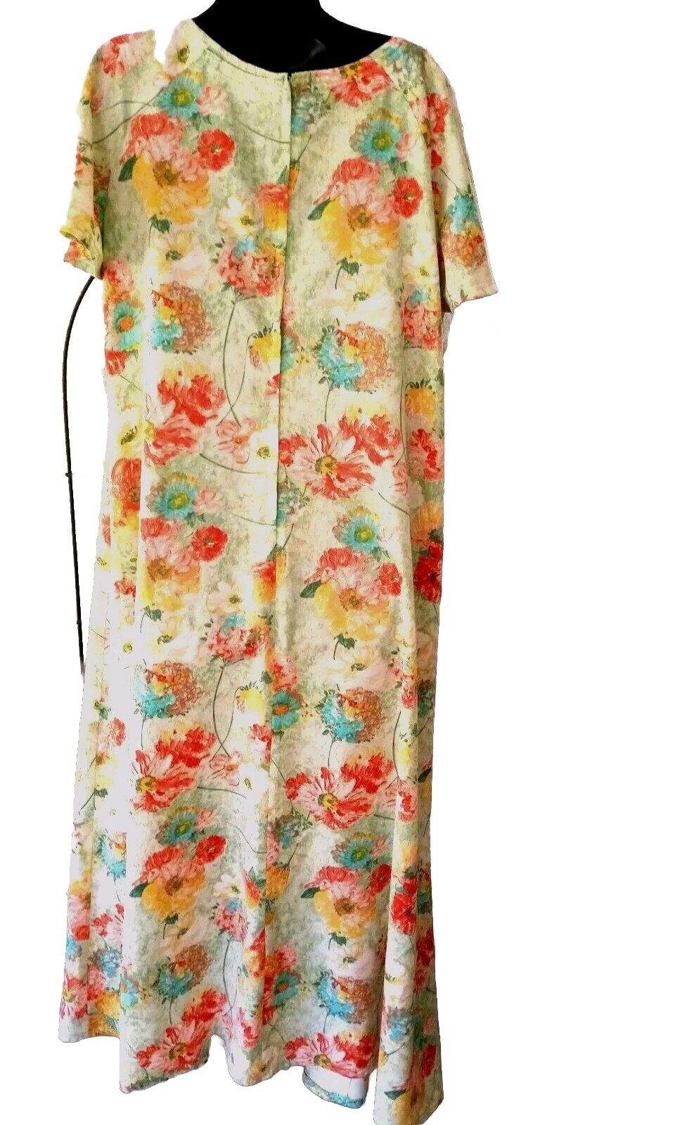 Vintage! Handmade Tagless Maxi Dress Polyester 42 In Chest 55 in Length