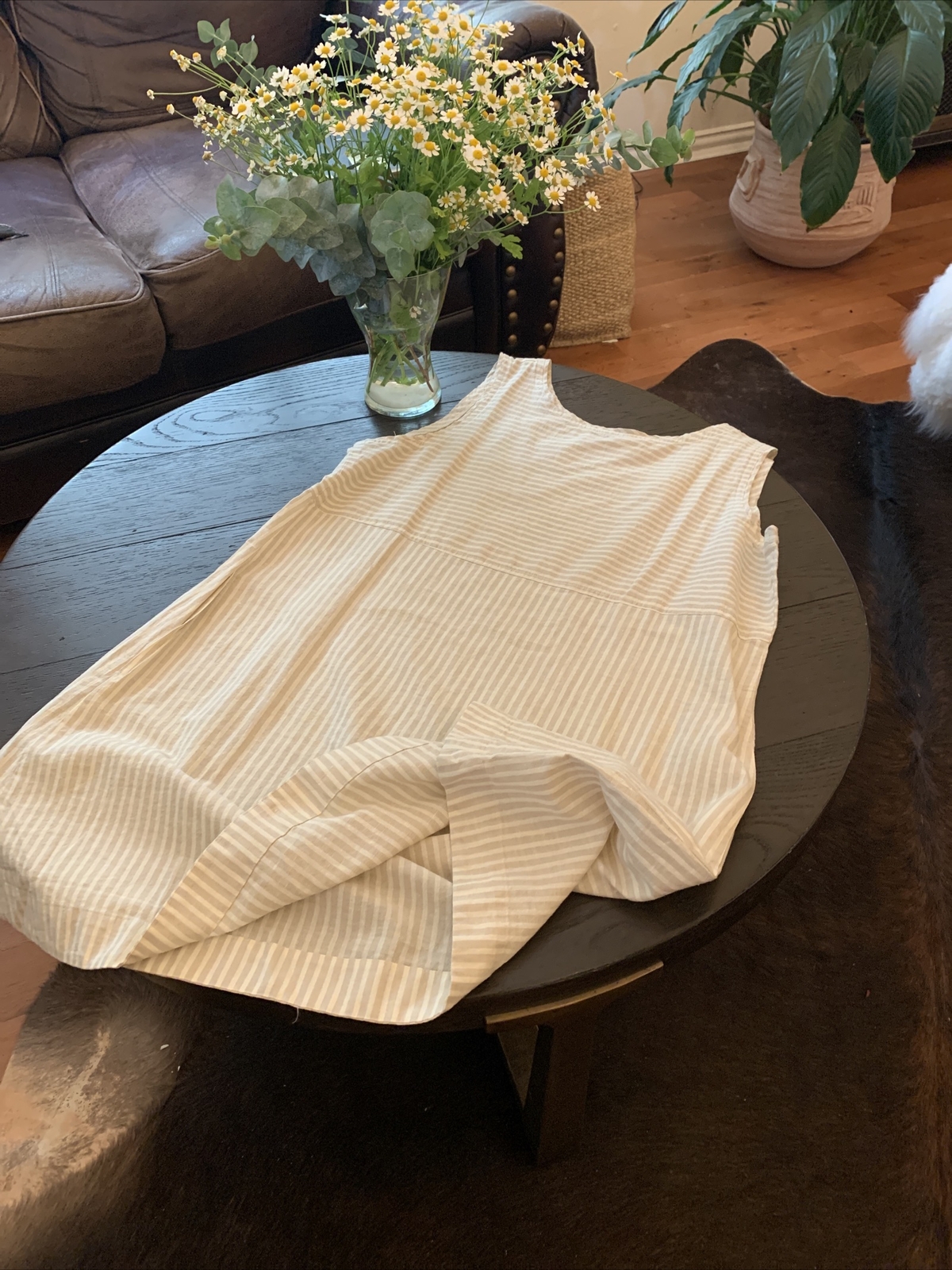 NWT Eileen Fisher Hemp/Organic Cotton Round Neck K/L Dress Size L $168