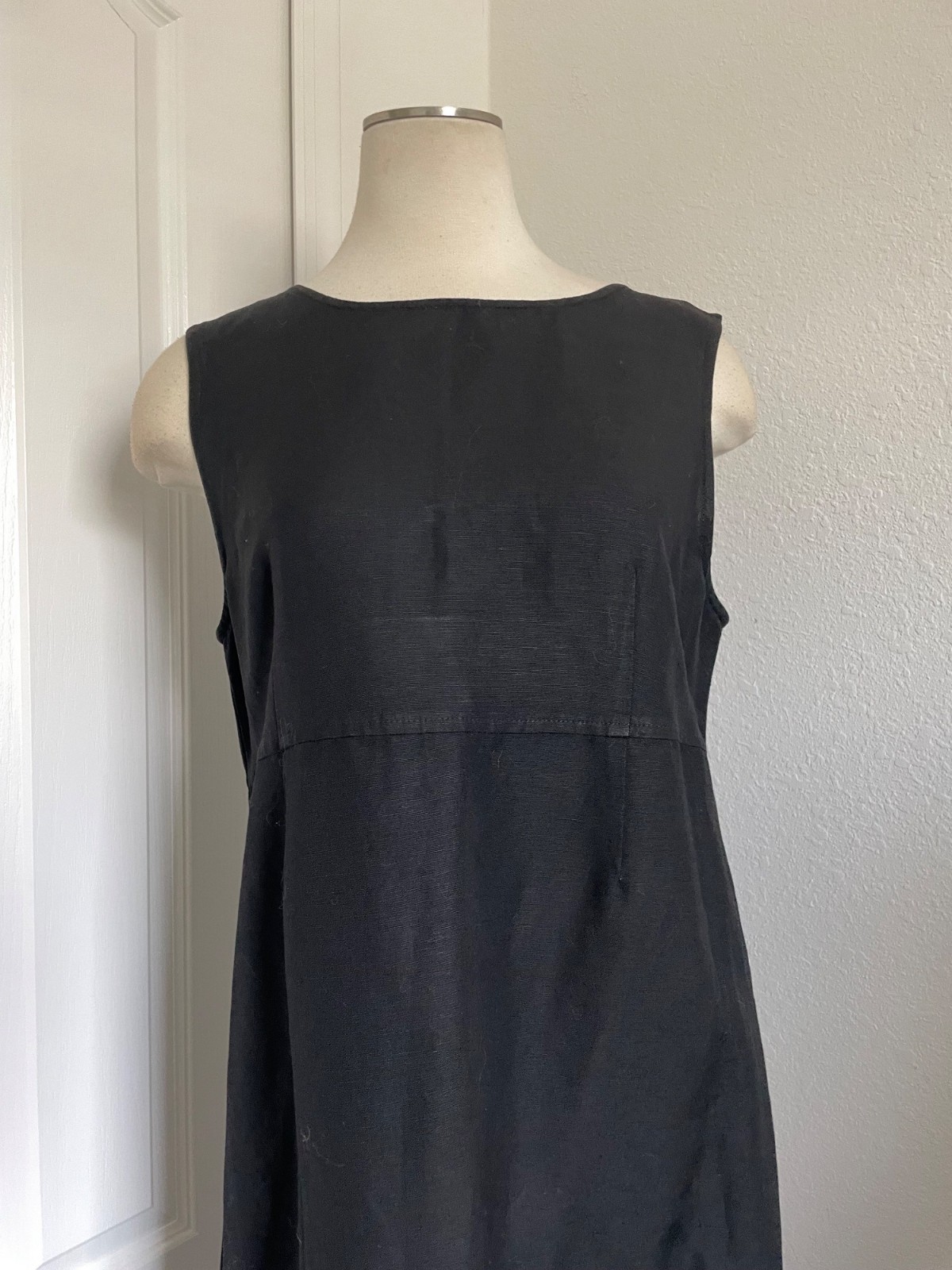 Mark, Fore, & Strike Black Linen Blend Sleeveless Mini Shift Dress Size Medium