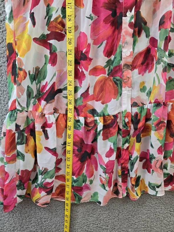 Julia Jordan Floral Flutter Sleeve Dress Women’s Large Ivory Multicolor