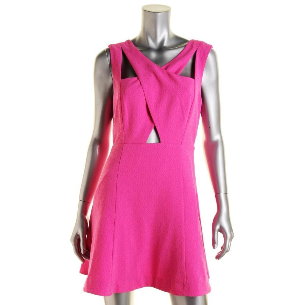 JOA J.O.A. Women’s $108 Pink SEXY Criss-Cross Cut-Out Textured DRESS S NWT