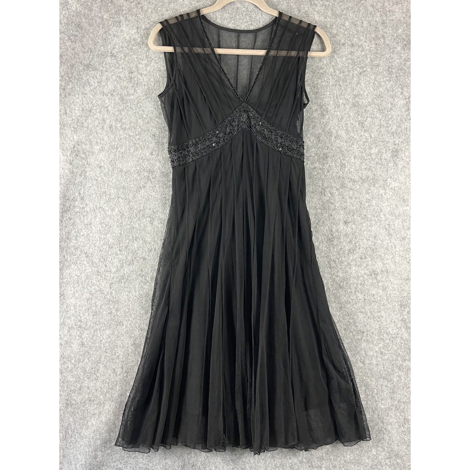 Vintage Y2K ECI Dress Womens 4 Black Mesh Sheer Whimsigoth Fairy Goth Witchy