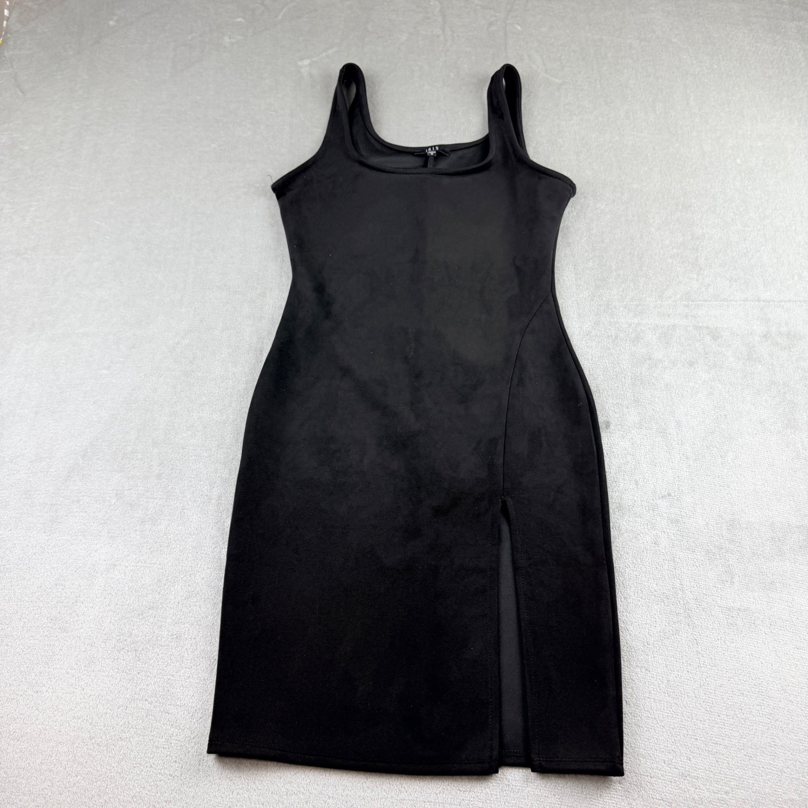 IRIS Black Faux Suede Women’s Small Mini Bodycon Dress ID4269