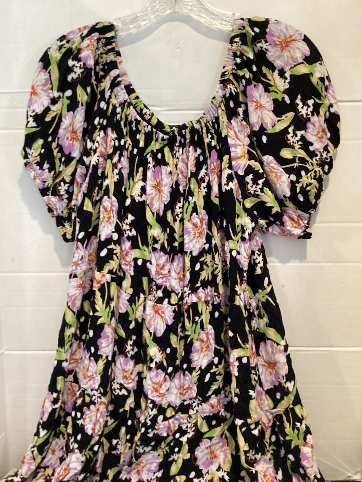 Ladies Millennium Multi Print Floral Short Sleeve Dress Size X Large